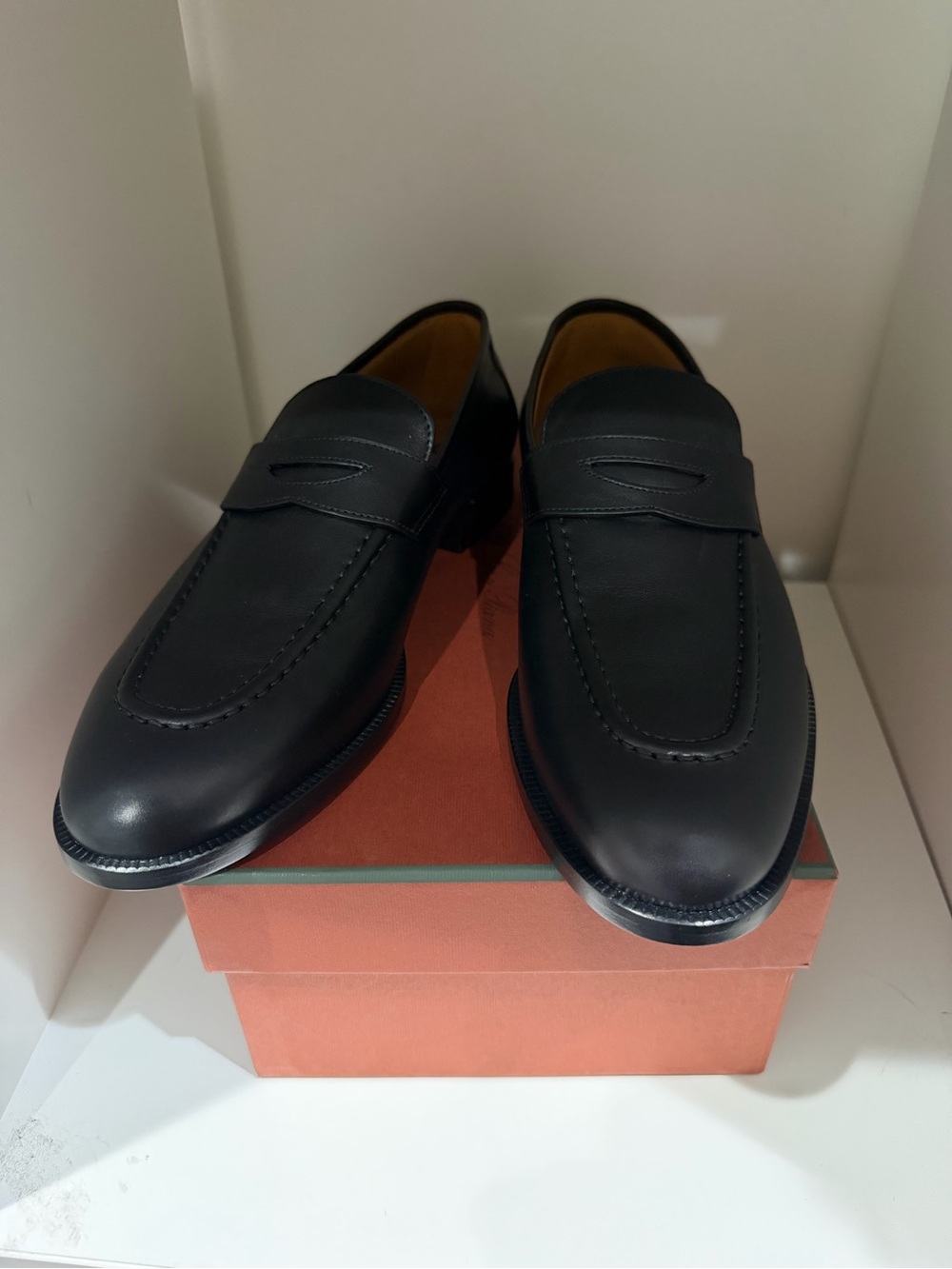 Loro Piana Black Leather Sergio Loafers